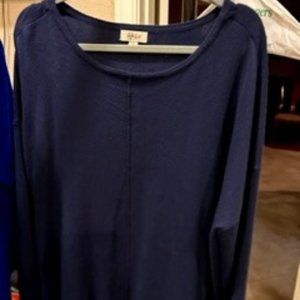 Women's Style &n Co Industrial Blue stretchy sweater with Dolman Sleeves 2-3X